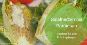 Salatherzen mit Parmesan