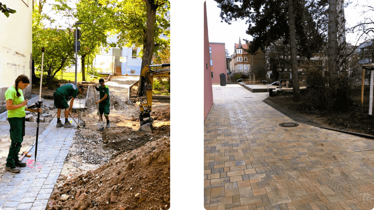 Bilder vom Baufortschritt am Schulzentrum Mitte in Schwabach