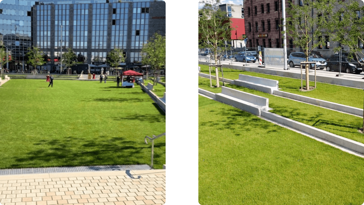 Bilder vom fertigen Projekt des Nelson Mandela Platz in Nürnberg