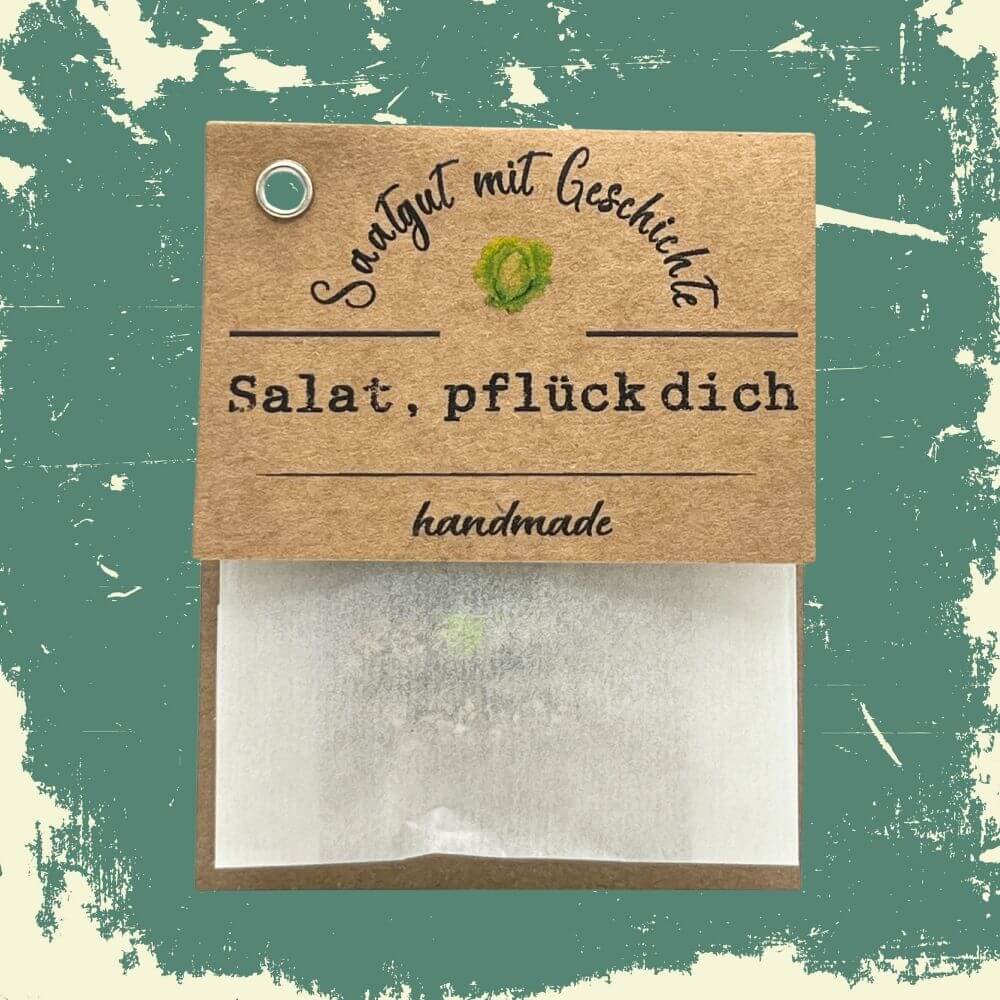 Foto des bloomie Salat pflück dich-Sets mit Anzuchtinfos