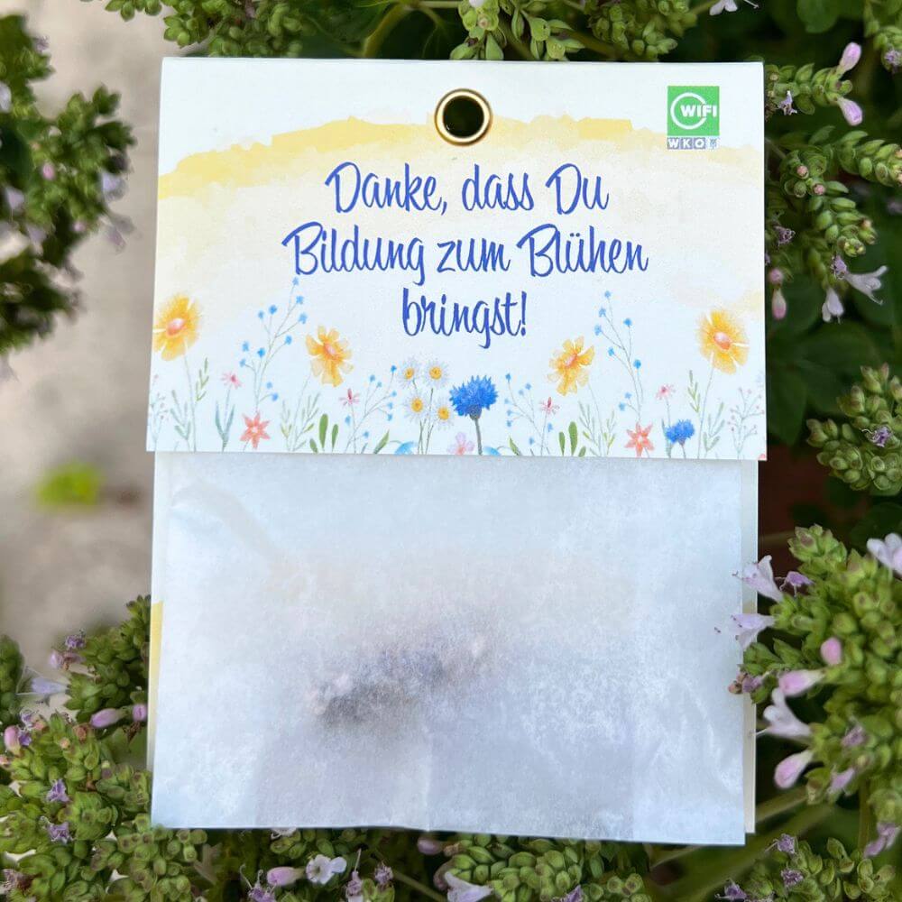 Saatkapsel  Give-Away für Mitarbeiterfest WIFI Vorarlberg