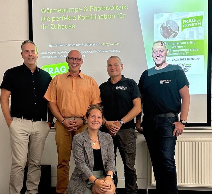 Unser erster Frag die Experten-Infoabend bei Energy Systems fand statt – Thema: Photovoltaik in Kombination mit Wärmepumpe