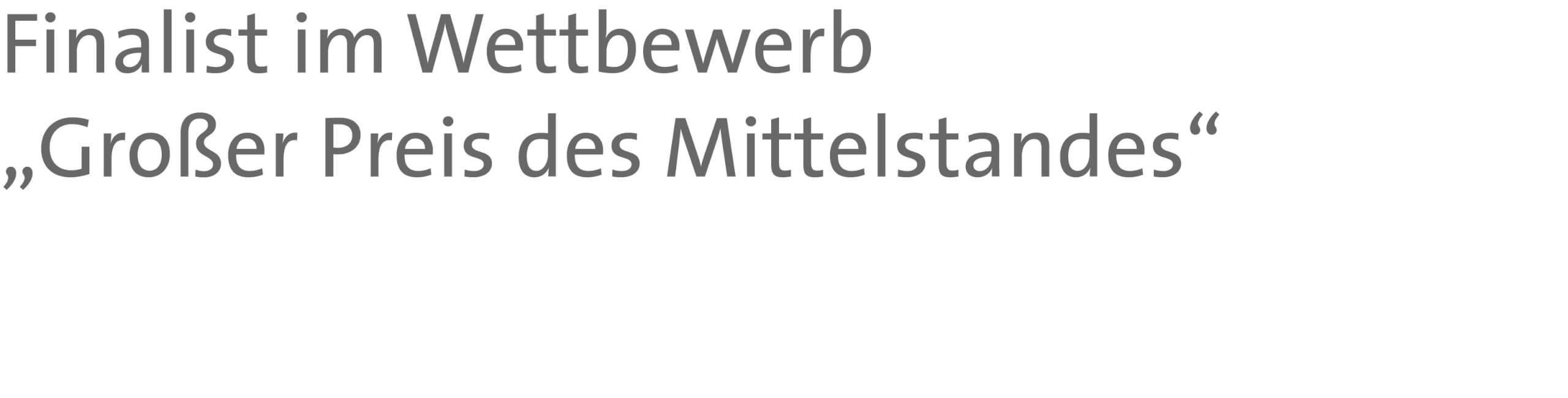 ENERGY SYSTEMS erreicht Finalistenstufe beim Großen Preis des Mittelstandes