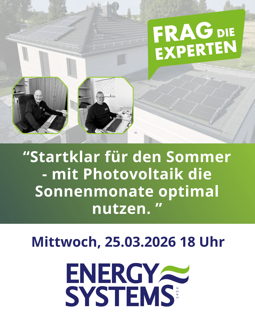 Fragt die Experten: Startklar für den Sommer - mit Photovoltaik die Sonnenmonate optimal nutzen!
