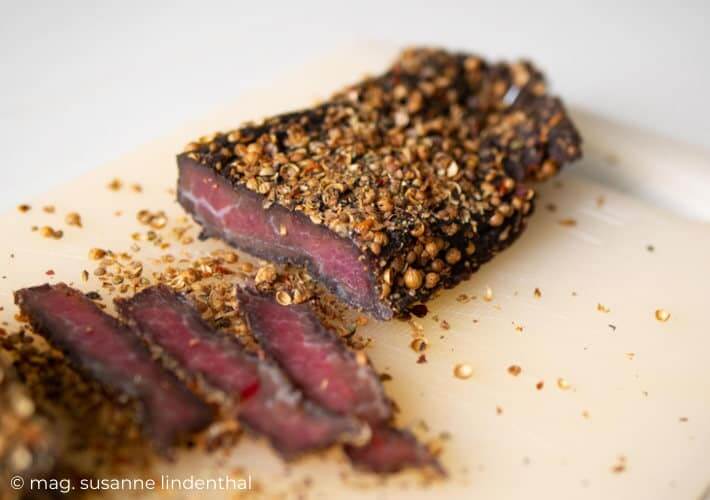 20220608 Biltong erste Verkostung nach 26 Stunden