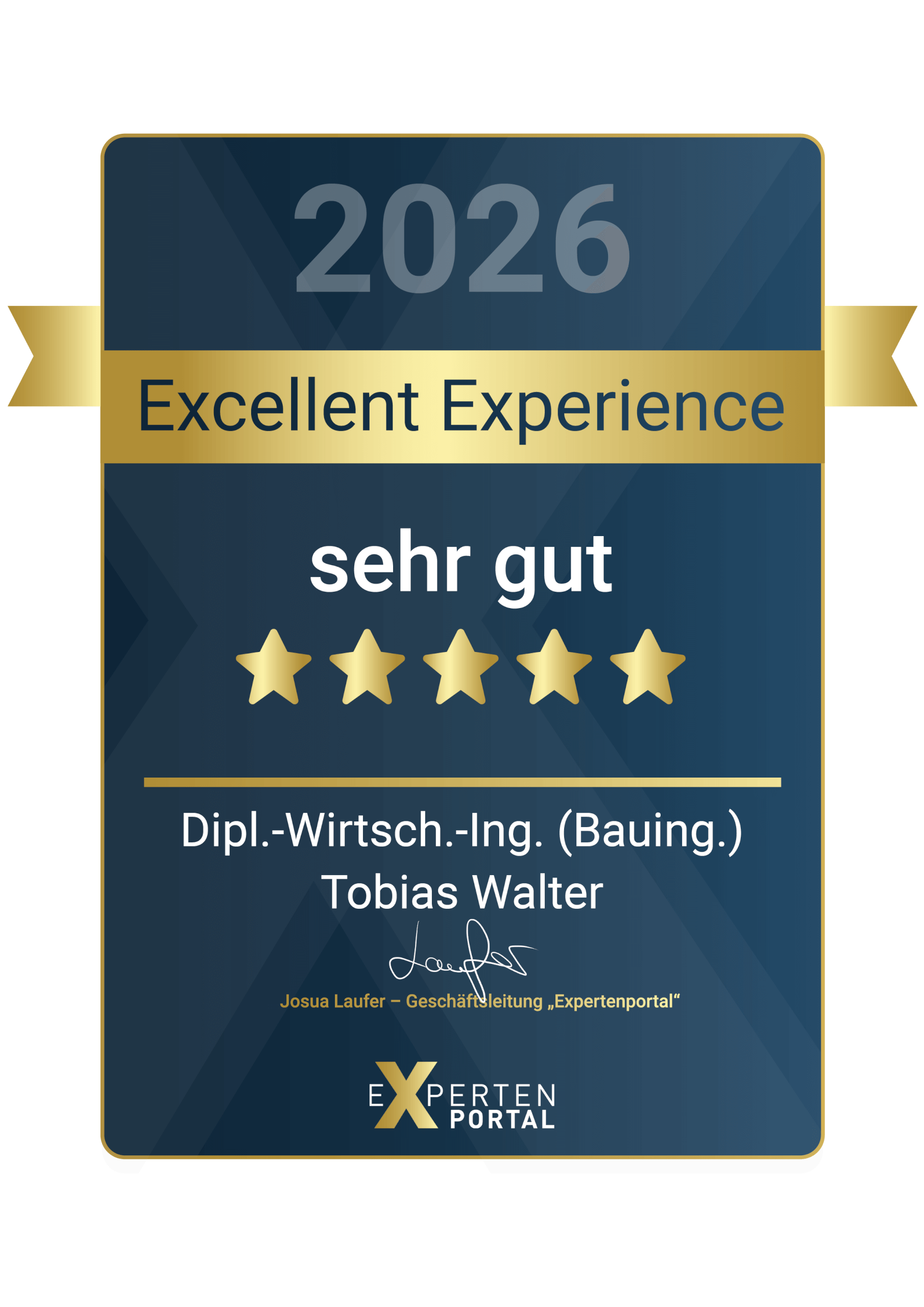 Auszeichnung als Experte mit außergewöhnlich guter Kundenerfahrung