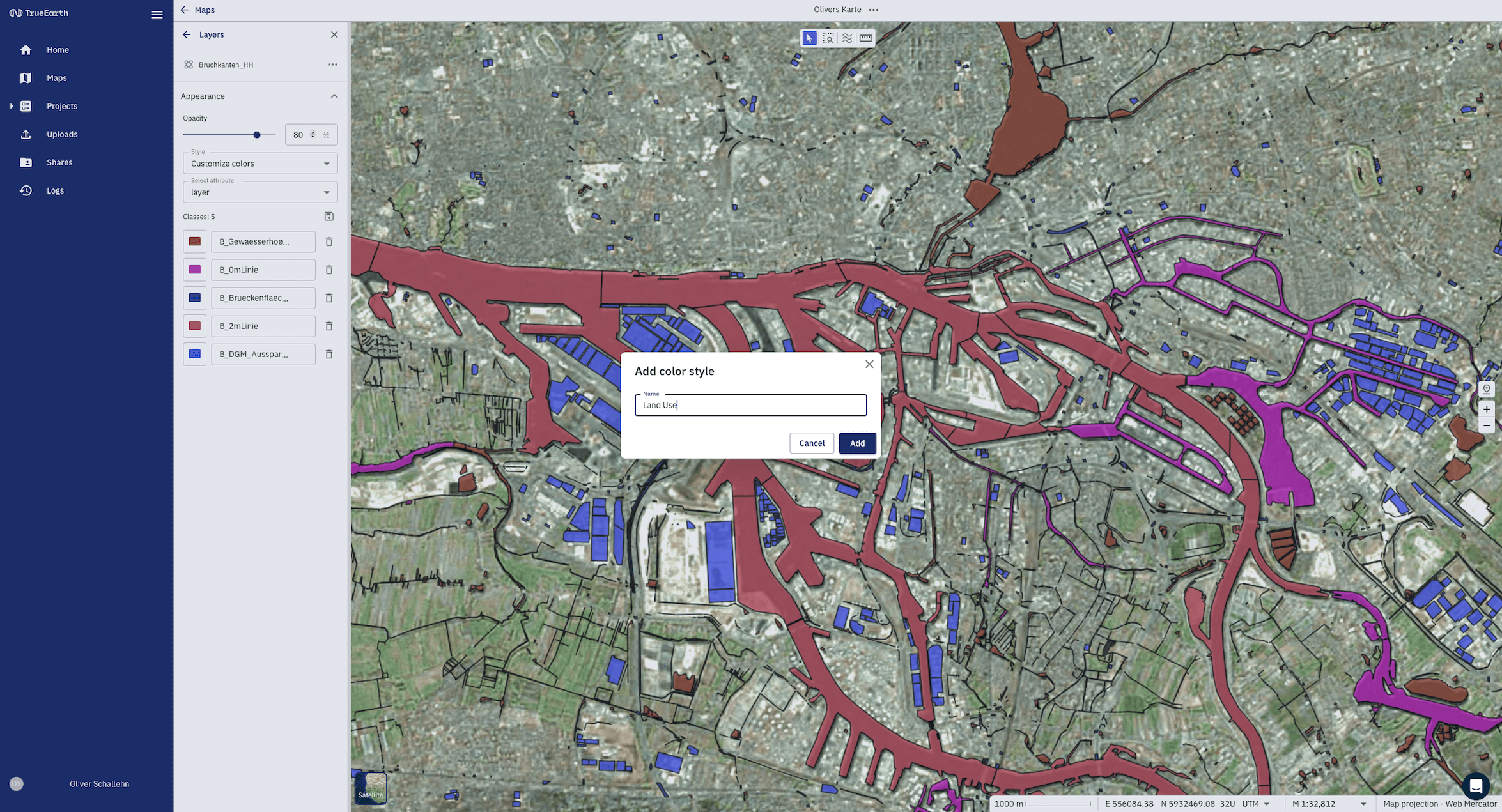 TrueEarth Digital Map Dynamic layer styling