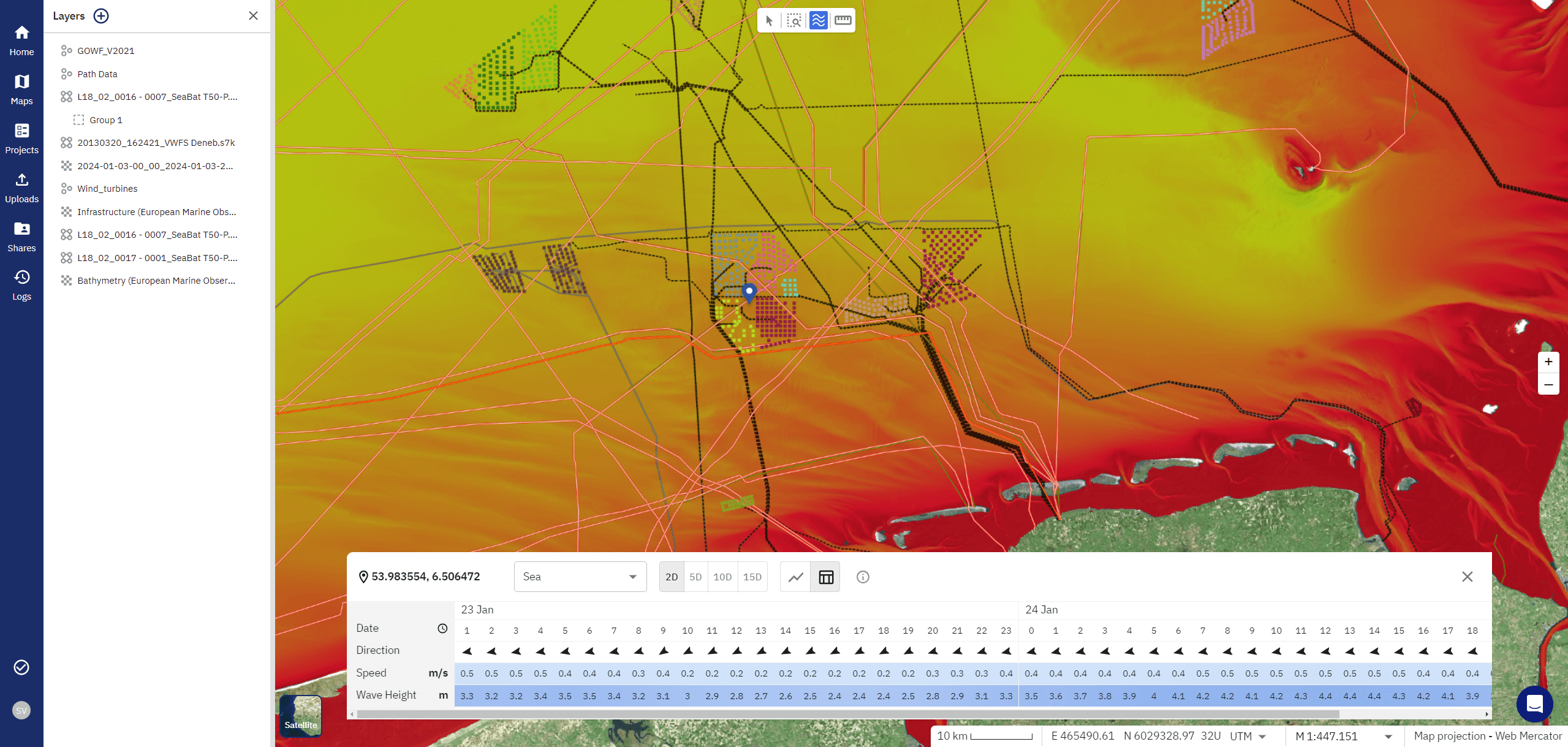TrueOcean MDP Digital map with weather forecast 1