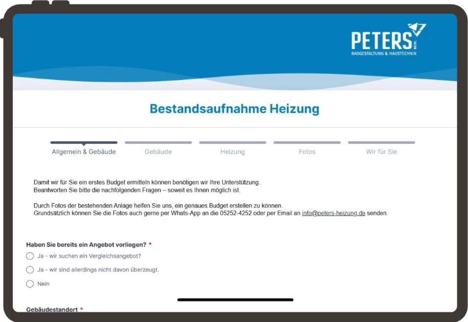 Bestandsaufnahme Heizung