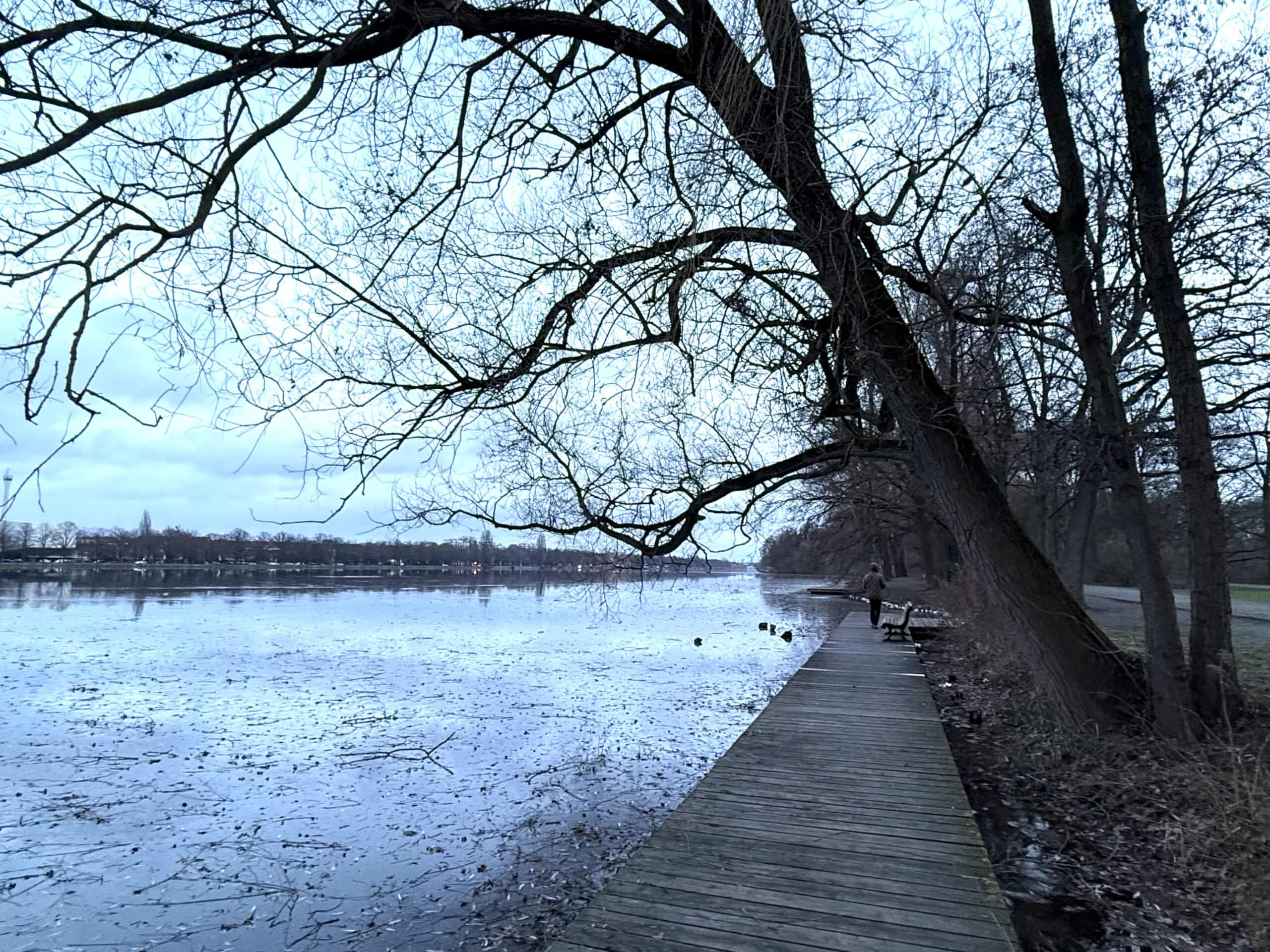 Ufer am Maschsee, Weg aus Holzbolen