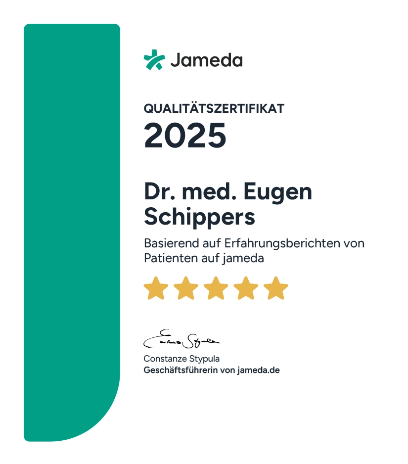 Qualitätszertifikat Jameda für Dr. med. Eugen Schippers