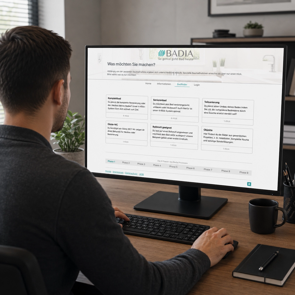 Kunde nutzt Badfinder BADIA